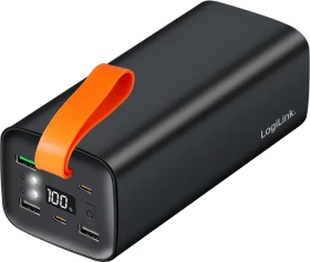 LogiLink Powerbank QC 3.0 PD 3.0 50000mAh 100W schwarz/orange