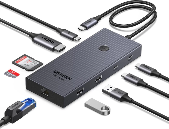 Ugreen Revodok Pro 1091 9-in-1 USB-C Hub, USB-C 3.0 [Stecker]
