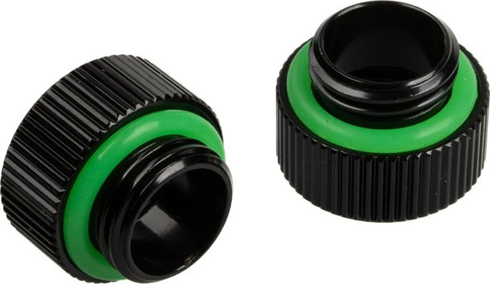Bitspower Touchaqua Verlängerung G1/4" auf G1/4", Glorious Black, 2er-Pack