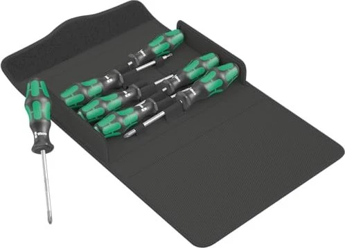 Wera Kraftform Plus Serie 300 300/7 Set 1 Schraubendrehersatz inkl. Tasche, 7-tlg.