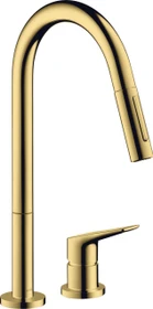 Hansgrohe Axor Citterio M 2-Loch 220 mit Ausziehbrause polished gold optic