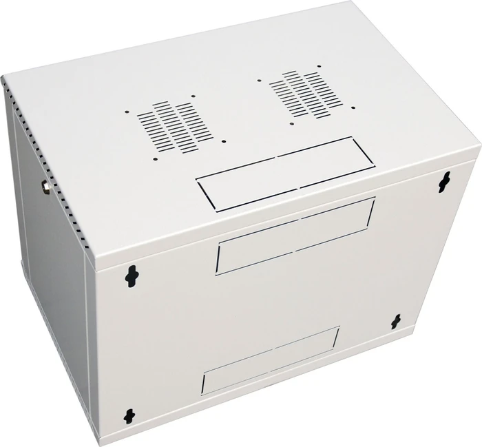 EFB Elektronik 19" Wandgehäuse 6HE, 1-teilig, fest, vormontiert, eigenbelüftet, Sicherheitsglastür, IP20, RAL 7035, 400mm tief