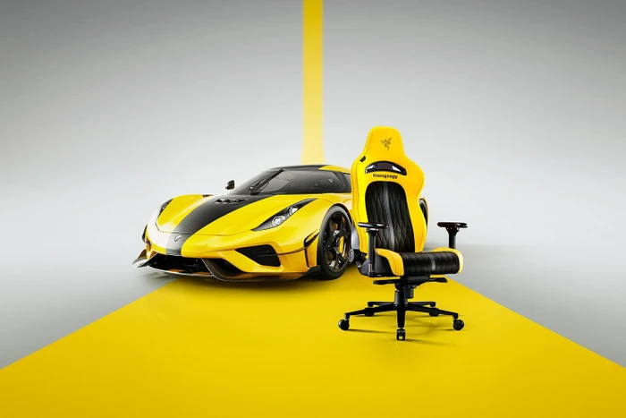 Razer Enki Pro Koenigsegg Edition Gamingstuhl, Alcantara schwarz/gelb