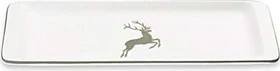 Gmundner Keramik Grauer Hirsch Stollenplatte 42x16cm