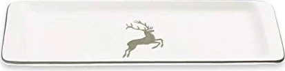 Gmundner Keramik Grauer Hirsch Stollenplatte 42x16cm
