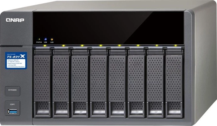 QNAP Turbo Station TS-831X-8G, 8GB RAM, 2x SFP+ 10Gb/s, 2x RJ-45 1000Base-T