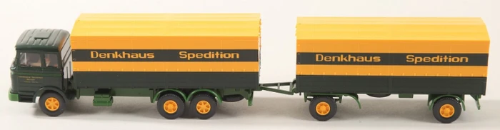 Wiking Klassik Edition Pritschenhängerzug MB 2223 Sped. Denkhaus