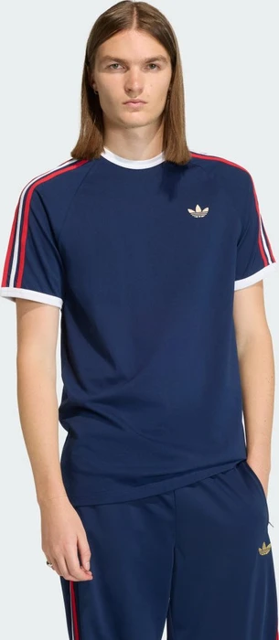 adidas 3-Streifen T-Shirt kurzarm night indigo/better scarlet/white (Herren)