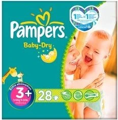 Pampers Baby-Dry Gr.3 Einwegwindel, 4-9kg, 28 Stück
