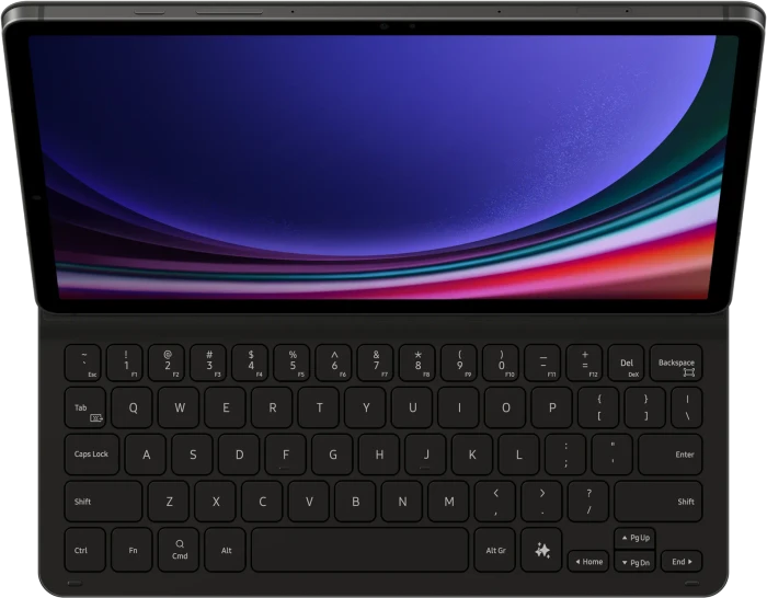 Samsung EF-DX720 Book Cover Keyboard Slim mit AI-Taste für Galaxy Tab S9 / S9 FE / S10 FE, schwarz, IT