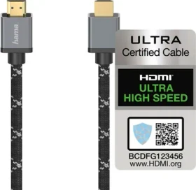 Hama 8K Ultra High Speed HDMI Kabel Alu grau/schwarz, 5m
