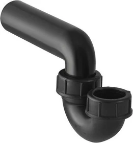 Geberit Röhrensiphon für Ausgussbecken, mit Quetschverschraubung, Einlauf vertikal und Abgang horizontal, 56/56mm