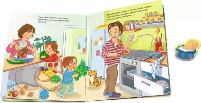 Ravensburger Puzzle Mein großes Puzzle-Spielbuch: Das essen wir heute