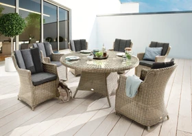 Destiny Luna Gartenmöbel-Set natur meliert, 7-tlg.