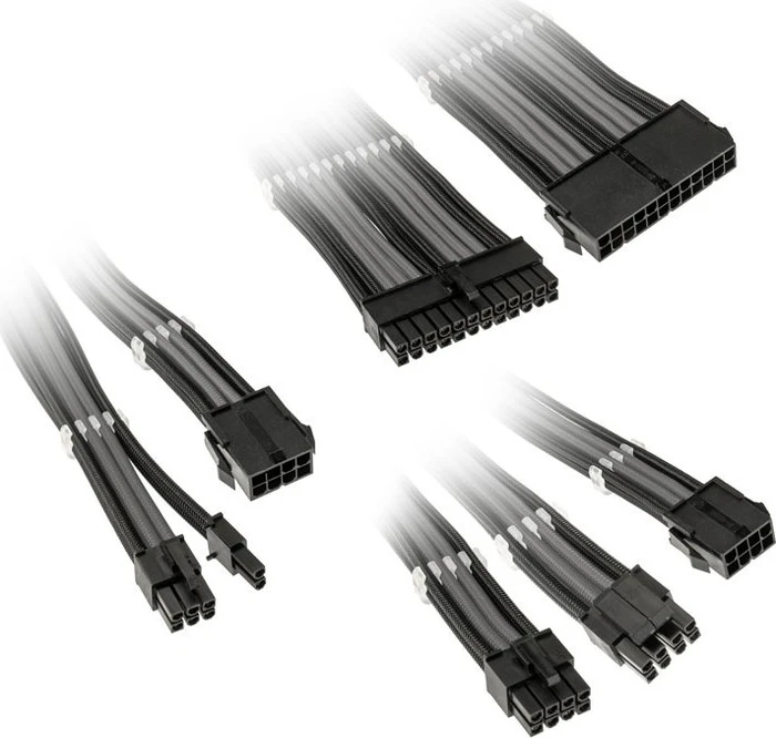 Kolink Core Adept Braided Cable Extension Kit, Black/Grey