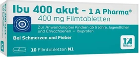 1A Pharma Ibu 400 akut Schmerztabletten, 10 Stück