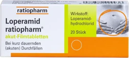 Loperamid-ratiopharm akut Filmtabletten, 20 Stück