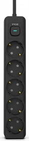 Inca IPW-44SY3 Steckdosenleiste mit Schalter, 5-fach, 3m, schwarz