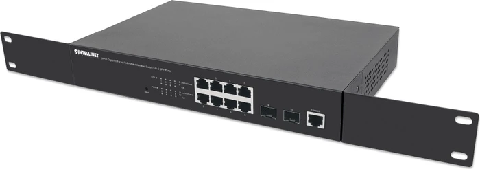 Intellinet Desktop Gigabit Managed Switch, 8x RJ-45, 2x RJ-45/SFP, 140W PoE+