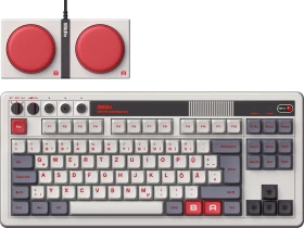 8BitDo Retro Mechanical Keyboard, N Edition, grau, Kailh Box V2 WHITE, USB/Bluetooth, DE (RET00485)