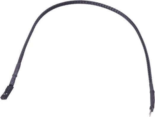 Phobya 2pin-Kabel Verlängerung Buchse/Stecker, 30cm, sleeved, schwarz