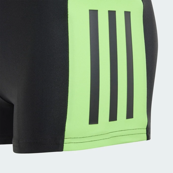 adidas Colourblock 3-Streifen Badehose black/green night/lucid lime (Junior)