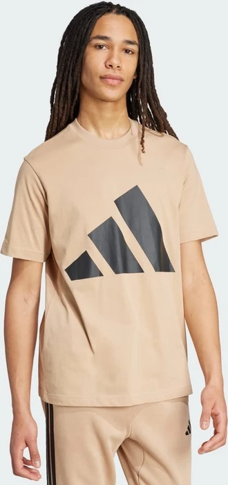 adidas Essentials Big Logo T-Shirt kurzarm warm sandstone/black (Herren)