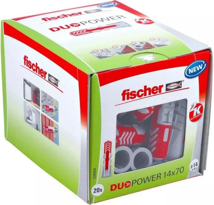 fischer DuoPower 14x70 Universaldübel, 14x70mm, 20 Stück