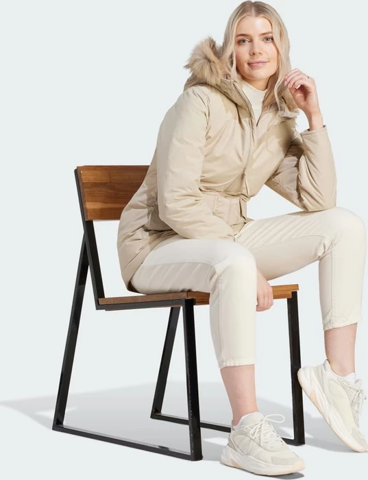 adidas Hooded Fur Mantel wonder beige (Damen)