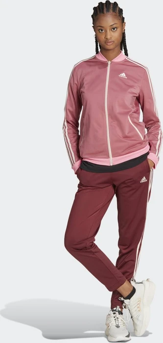 adidas Essentials 3-Streifen Trainingsanzug shadow red/bliss pink (Damen)