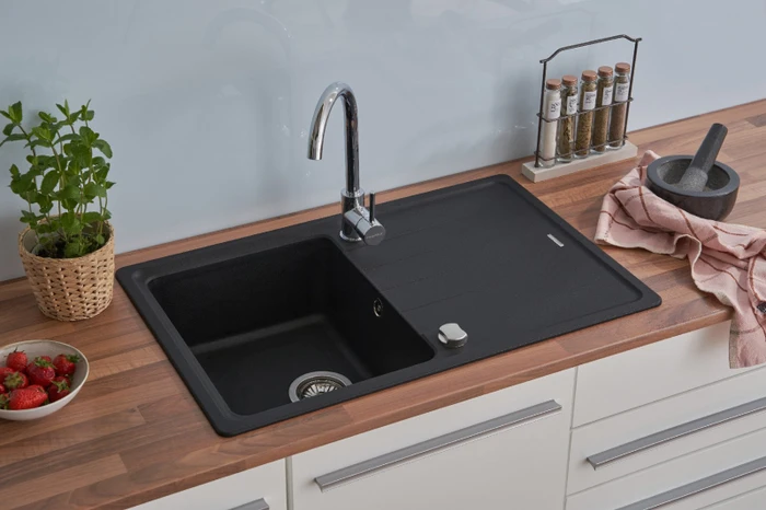 Respekta by Schock Columbia 780x500mm Einbau Becken reversibel schwarz