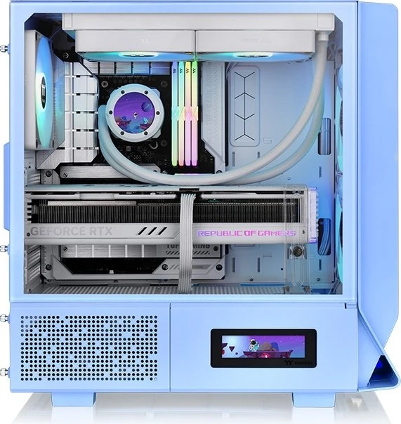 Thermaltake Ceres 330 TG ARGB Hydrangea Blue, blau, Glasfenster
