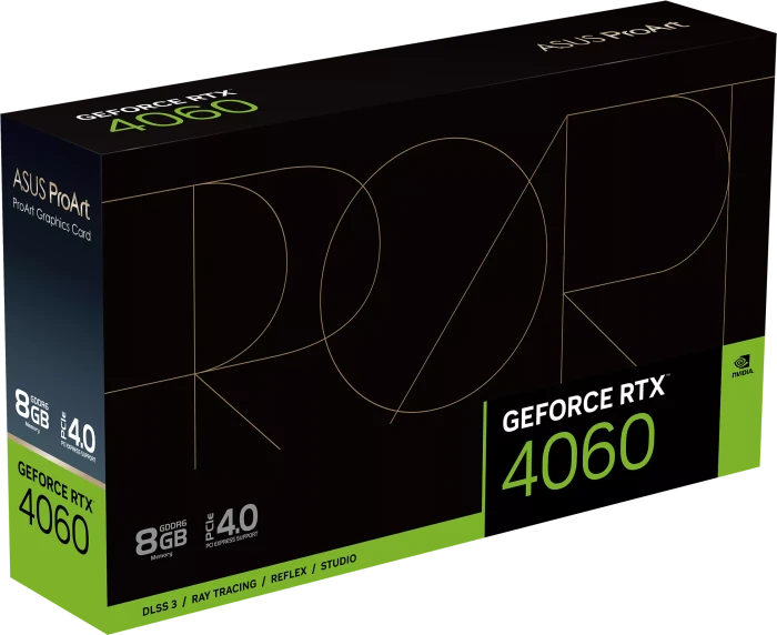 ASUS ProArt GeForce RTX 4060 OC, PROART-RTX4060-O8G, 8GB GDDR6, HDMI, 3x DP