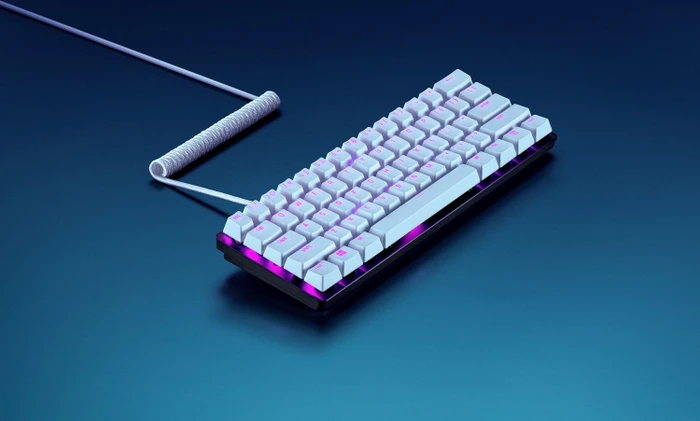 Razer PBT Keycap + Coiled Cable Upgrade Set, Kunststoff (PBT), Cherry-Profil, Mercury White, weiß, 120 Tasten, ISO-UK, ANSI-US