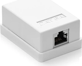 deleyCON Cat6a Anschlussdose Aufputz weiß, 1x RJ-45
