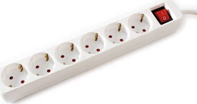 Value Steckdosenleiste mit Schalter, 6-fach, 6m, weiß