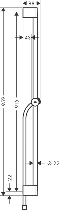 Hansgrohe Unica Brausestange Pulsify S 90cm mit Push Handbrausehalter und Isiflex Brauseschlauch 160cm chrom