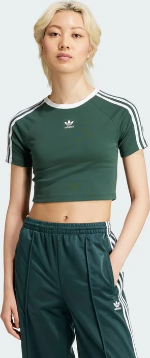 adidas 3-Streifen Baby T-Shirt kurzarm mineral green (Damen)