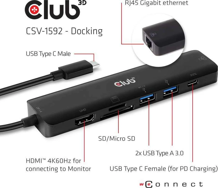 Club 3D 7in1 Hub, USB-C 3.1 [Stecker]