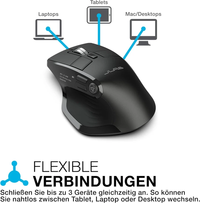 JLab Epic Wireless Mouse, schwarz, USB/Bluetooth