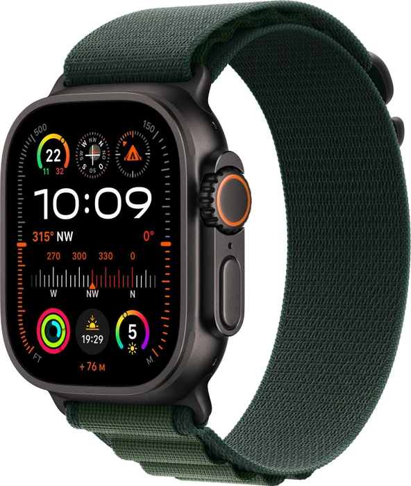 Apple Alpine Loop Medium für Apple Watch Ultra (49mm) dunkelgrün/titan schwarz