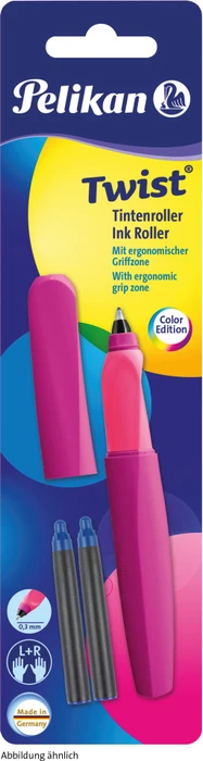 Pelikan Twist Tintenroller (Mine) neon plum, Rechts- und Linkshänder, Blister