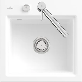 Villeroy & Boch Subway Style 50 S Einbau Becken mittig mit Ablauffernbedienung stone white