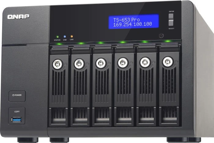 QNAP Turbo Station TS-653 Pro, 2GB RAM, 4x RJ-45 1000Base-T, 3x USB-A 3.0