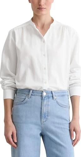 Marc O'Polo Relaxed Baumwoll-Satin Hemd langarm weiß (Damen)