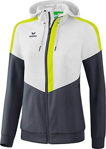 Erima Squad Tracktop Trainingsjacke white/slate grey/bio lime (Damen)