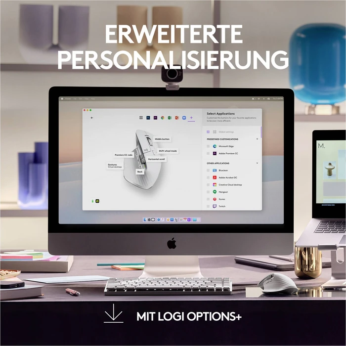 Logitech MX Master 3S for Mac Pale Grey, Logi Bolt, USB/Bluetooth