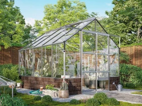 Vitavia Cassandra 8300 ESG 3mm Gewächshaus inkl. Sockel alu/herbstlaub