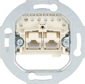 Busch-Jaeger Anschlussdosen-Einsatz UAE 8P-polig Cat 3 RJ45 8(8)-Stecker Ausführung: geneigt 2-fach weiß