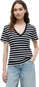 Tommy Hilfiger V-Neck Slim Fit T-Shirt kurzarm nos breton/desert sky/ecru (Damen)